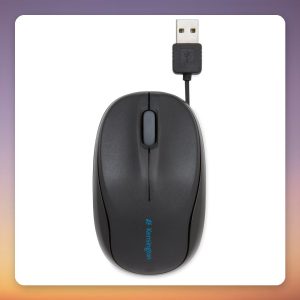 Kensington Pro Fit Retractable Mobile Mouse 1000 DPI Wired USB, Black