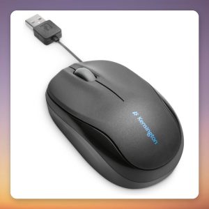 Kensington Pro Fit Retractable Mobile Mouse 1000 DPI Wired USB, Black