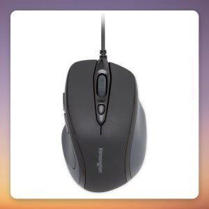 Kensington Pro Fit Mid-Size Wired Mouse, Black, 1000 DPI, USB