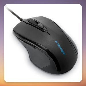 Kensington Pro Fit Mid-Size Wired Mouse, Black, 1000 DPI, USB