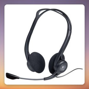 Logitech PC Headset 960 USB On-Ear Stereo Headset with Noise-Cancelling Microphone, Black
