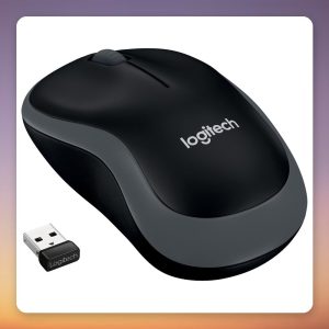 Logitech M185 Wireless Mouse, Grey, 2.4 GHz USB Receiver, 3 Buttons