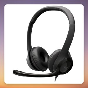 Logitech H390 USB Headset, On-Ear, Noise-Cancelling Microphone, Black