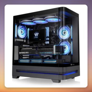 Thermaltake Arcus 290 TG ARGB Black Mid-Tower Case, Curved Tempered Glass, 3 ARGB Fans