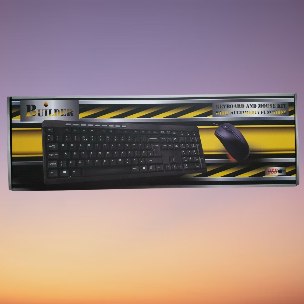 CiT KBMS-BUILDER Wired Keyboard & Mouse Combo (Black)