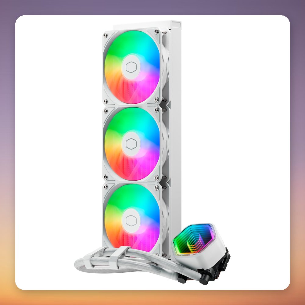 Cooler Master MasterLiquid 360 Core II ARGB 360 mm AIO Liquid Cooler, White – image 2