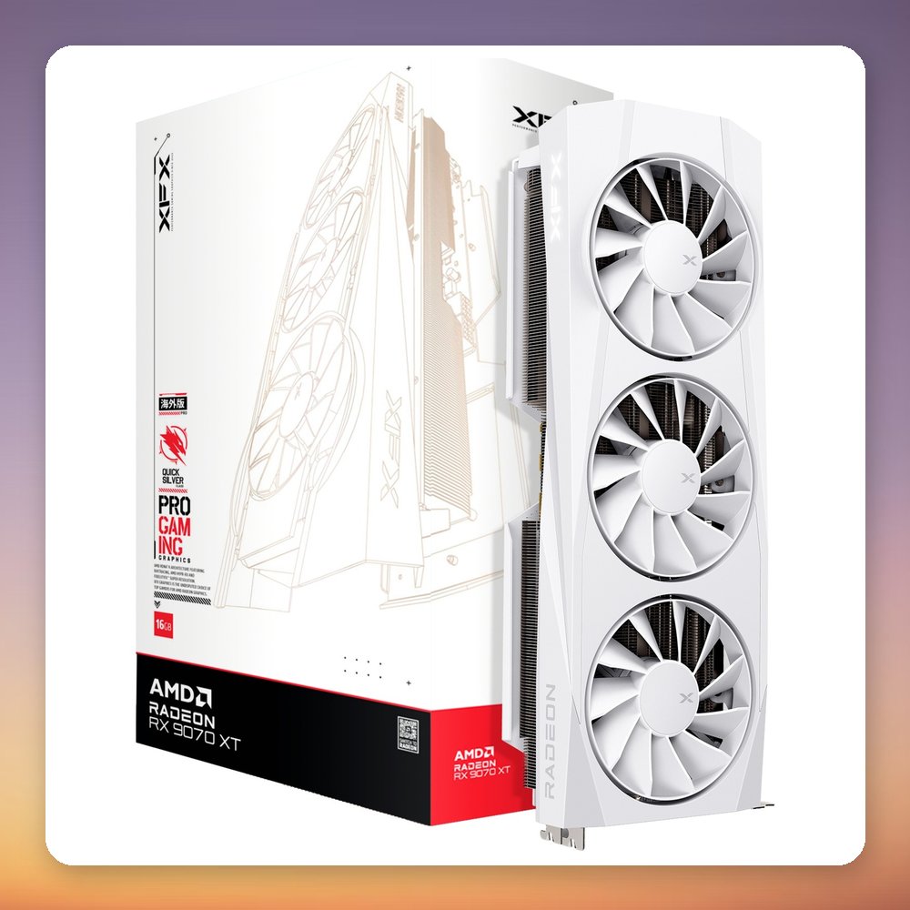 XFX Radeon RX 9070 XT Quicksilver 16 GB GDDR6 Graphics Card, White