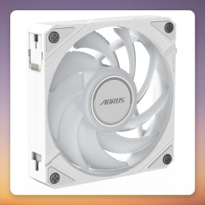 GigaByte AORUS EZ CHAIN FAN 120 ICE 120 mm ARGB PWM Case Fan, White, Single Pack