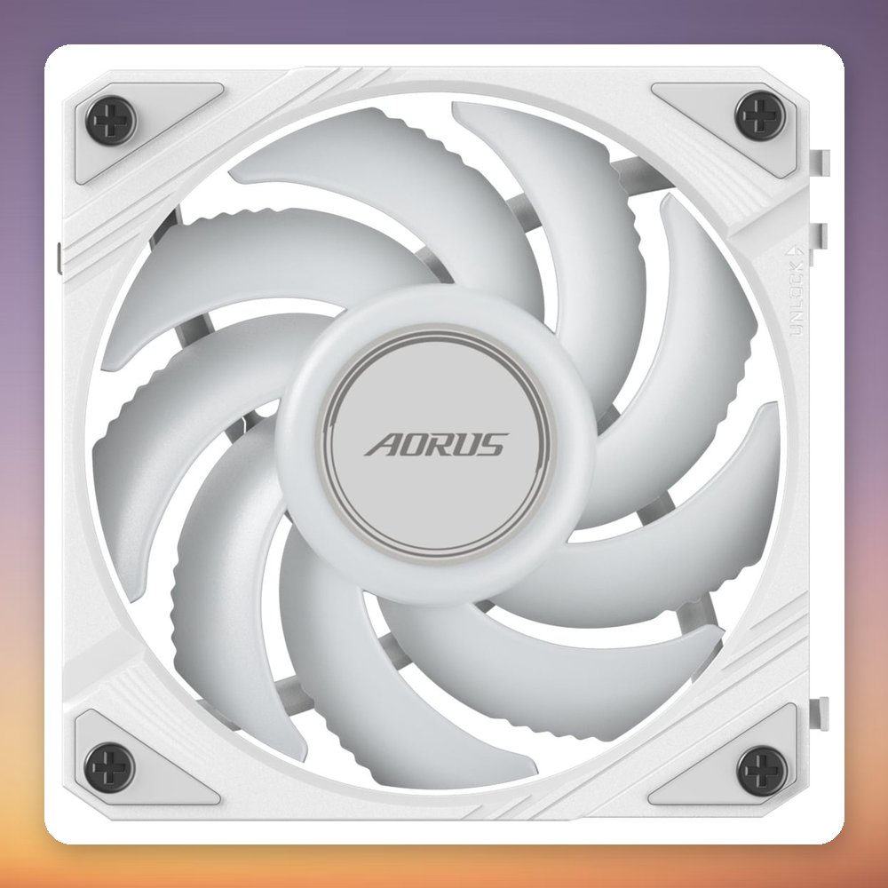 GigaByte AORUS EZ CHAIN FAN 120 ICE 120 mm ARGB PWM Case Fan, White, Single Pack – image 3