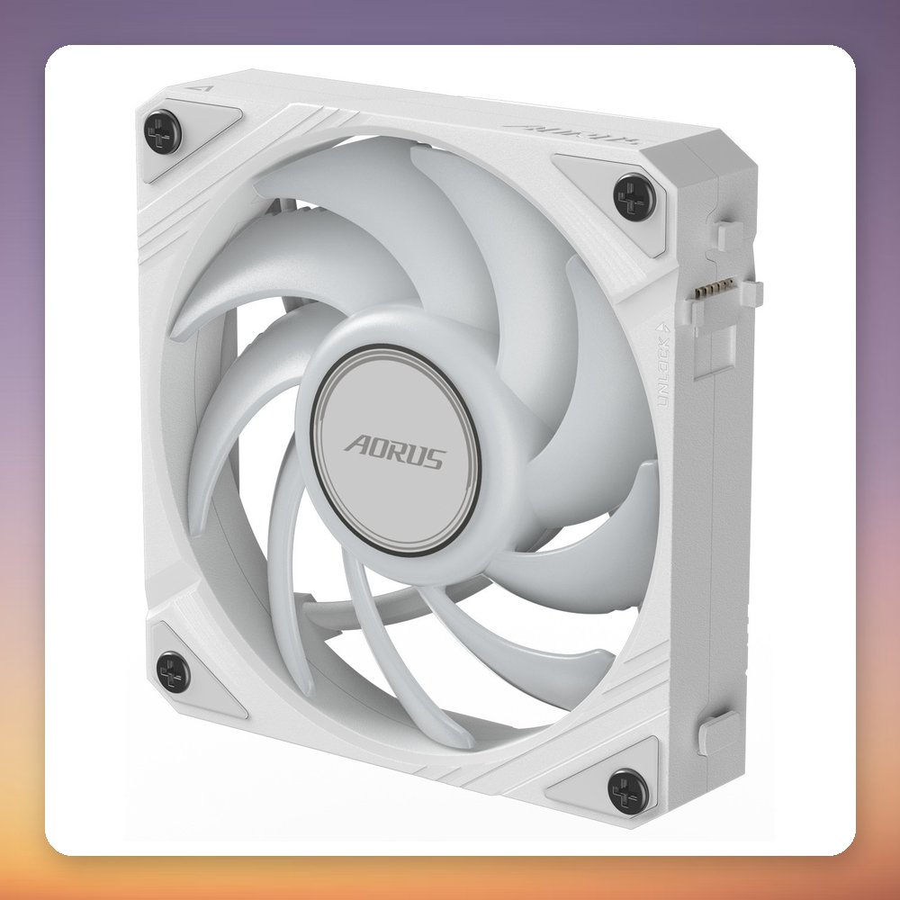 GigaByte AORUS EZ CHAIN FAN 120 ICE 120 mm ARGB PWM Case Fan, White, Single Pack – image 4