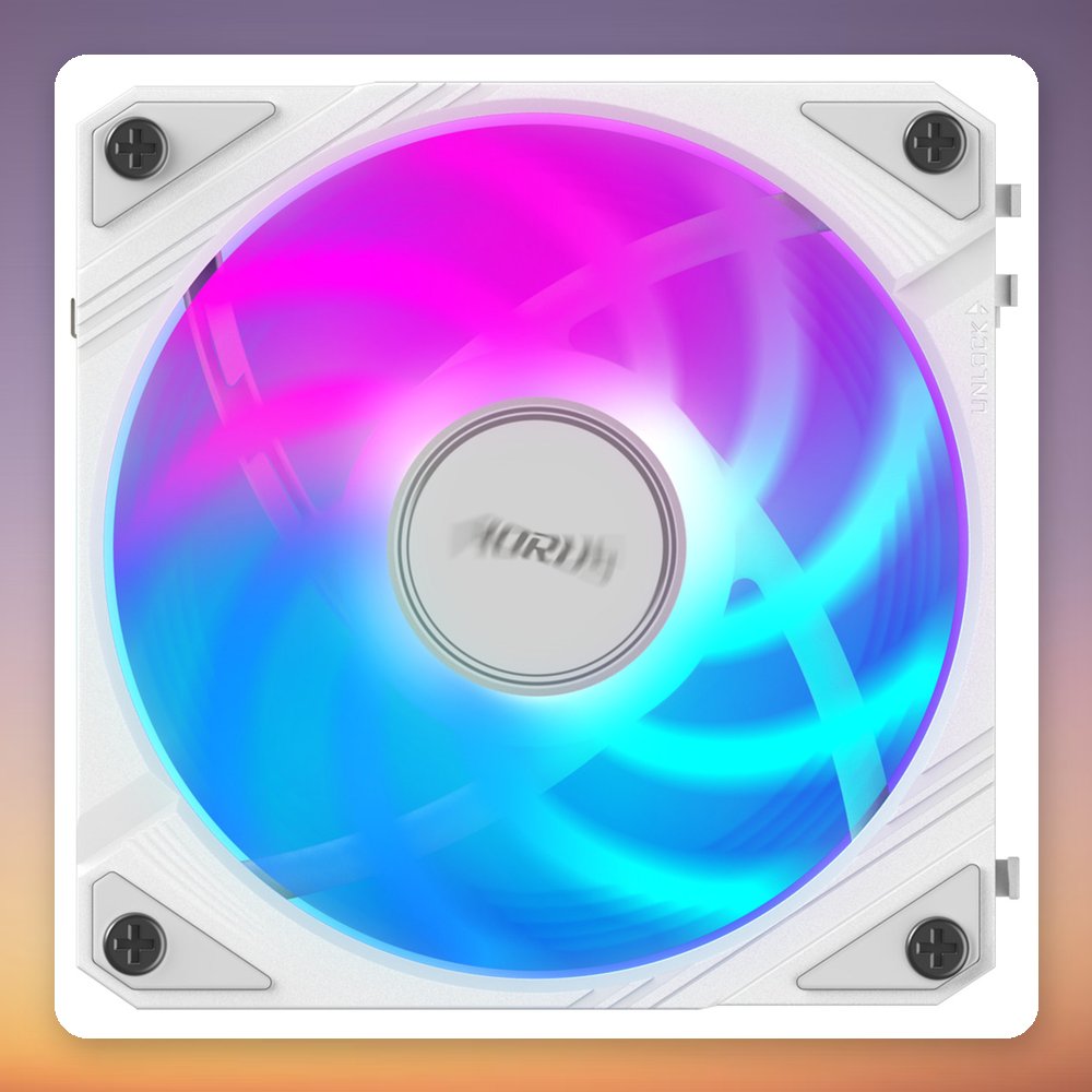 GigaByte AORUS EZ CHAIN FAN 120 ICE 120 mm ARGB PWM Case Fan, White, Single Pack – image 6