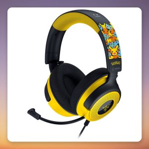 Razer Kraken V4 X Pokémon Kanto Starters Edition Wired Gaming Headset, Black/Yellow