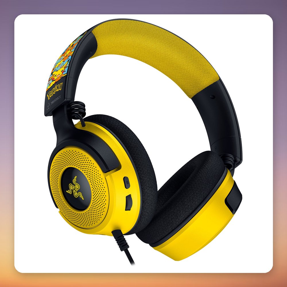 Razer Kraken V4 X Pokémon Kanto Starters Edition Wired Gaming Headset, Black/Yellow – image 3