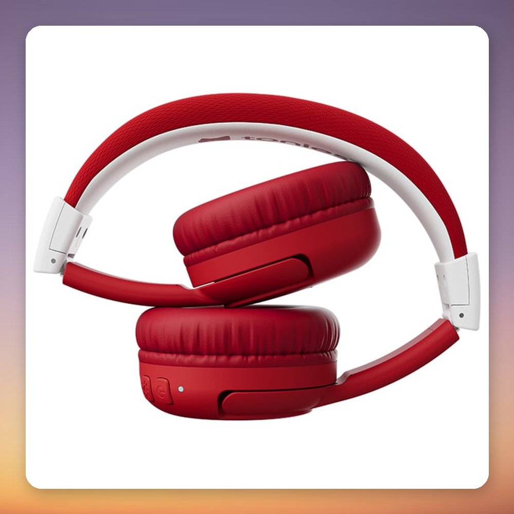 Tonies Bluetooth Kids' Headphones for Toniebox 2, Red/White, On-Ear, 40h Battery – image 3
