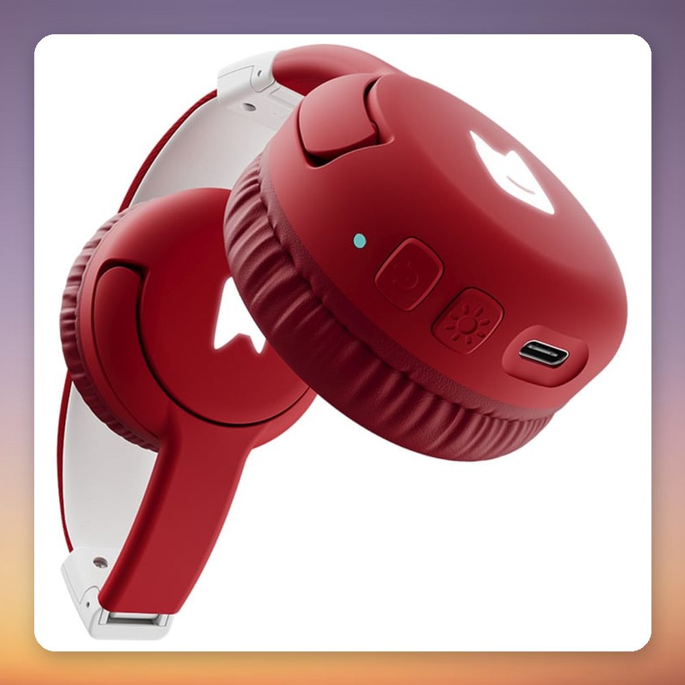 Tonies Bluetooth Kids' Headphones for Toniebox 2, Red/White, On-Ear, 40h Battery – image 4