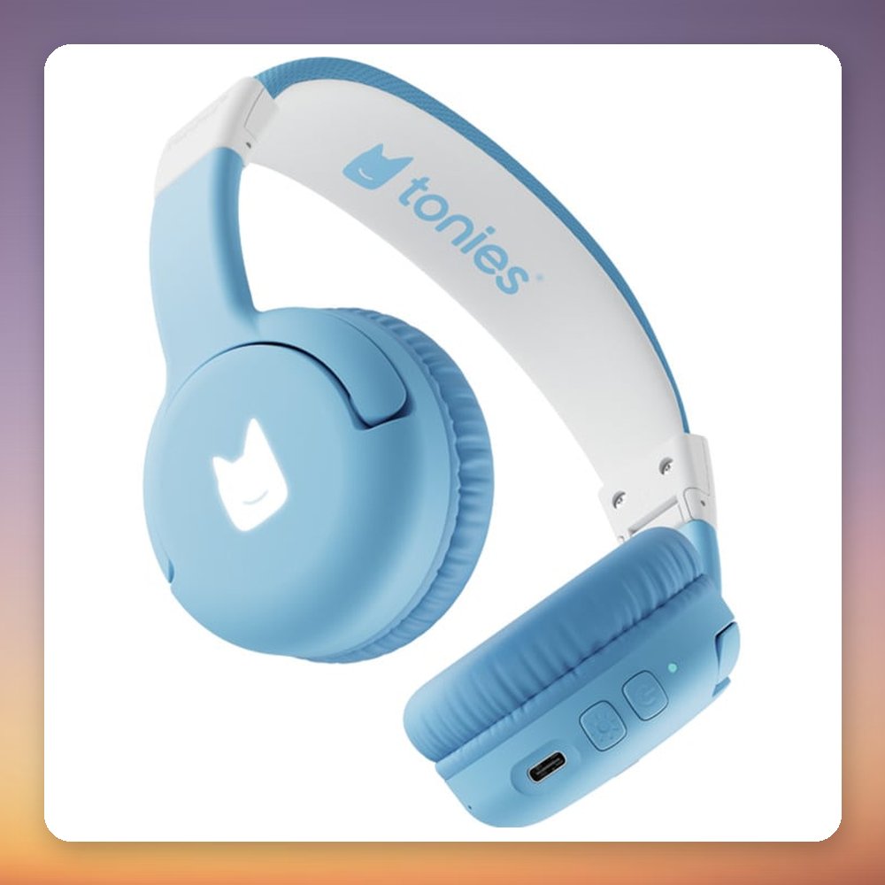 Tonies Bluetooth Kids Headphones for Toniebox 2, Sky Blue, 85 dB Limit
