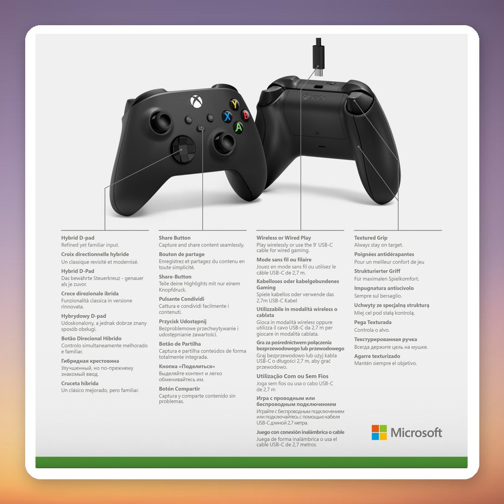 Microsoft Xbox Wireless Controller Black with USB-C Cable, Bluetooth – image 6