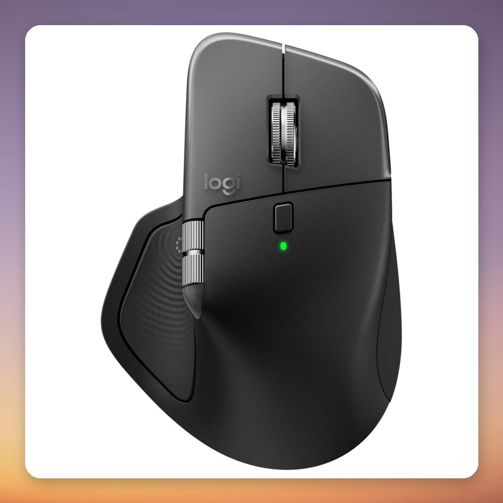 Logitech MX Master 4 for Mac Wireless Mouse, Black, Bluetooth, 8000 DPI