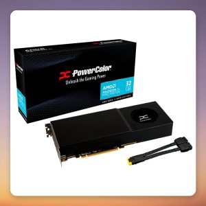 PowerColor Radeon AI PRO R9700 32 GB GDDR6 PCIe 5.0 Graphics Card, Black