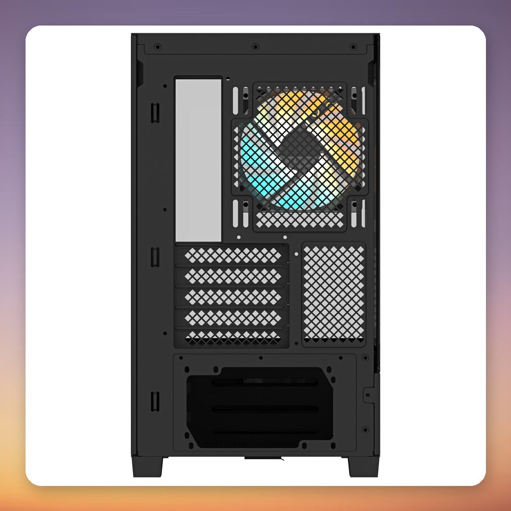 Gigabyte C201 Panoramic Mid Tower Case, Black, Dual Tempered Glass, 3x ARGB Fans – image 5