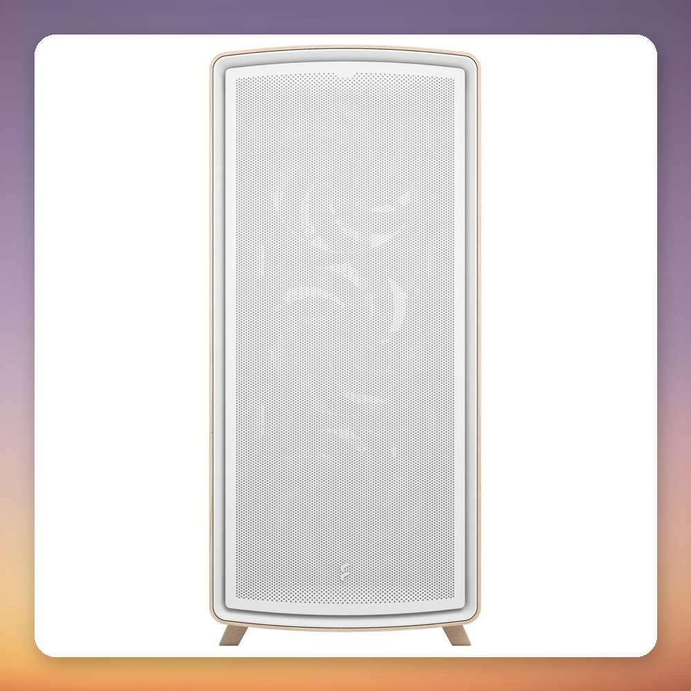 Fractal Design Summit Midi-Tower Case, Chalk White with Wood Accents, Tempered Glass – image 2