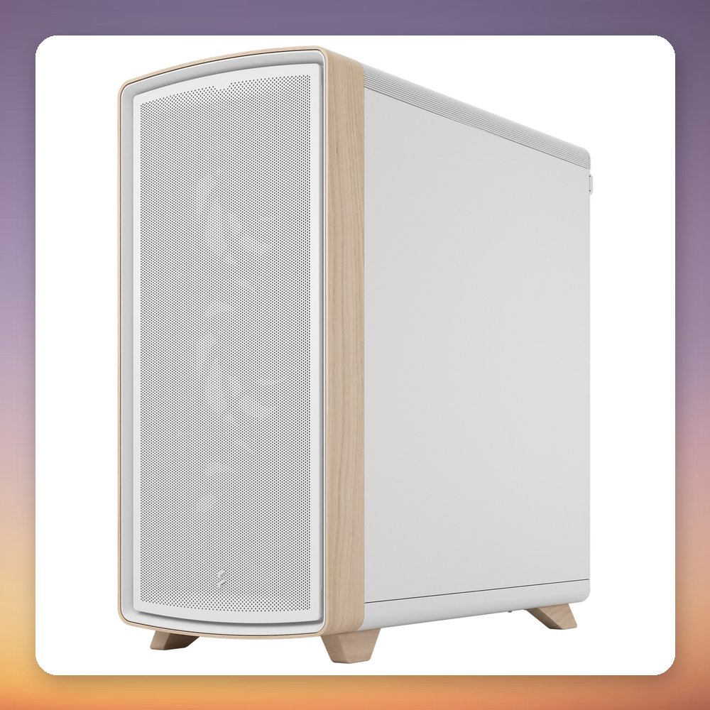 Fractal Design Summit Midi-Tower Case, Chalk White with Wood Accents, Tempered Glass – image 3