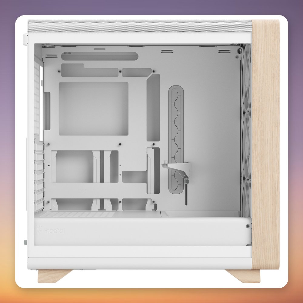 Fractal Design Summit Midi-Tower Case, Chalk White with Wood Accents, Tempered Glass – image 4
