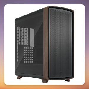 Fractal Design Summit Black TG Light Tint Midi-Tower E-ATX Case, Black/Wood