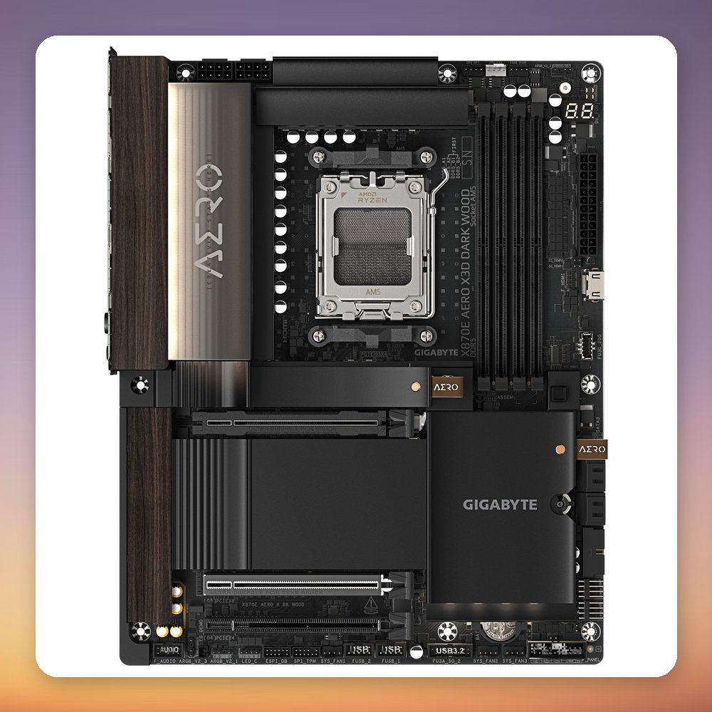 Gigabyte X870E AERO X3D Dark Wood AM5 ATX Motherboard, DDR5, Wi-Fi 7, 4x M.2 – image 3