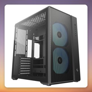 Deepcool CG590 MESH 2F Mid-Tower ATX Case, Black, Tempered Glass, 2x 160 mm ARGB Fans