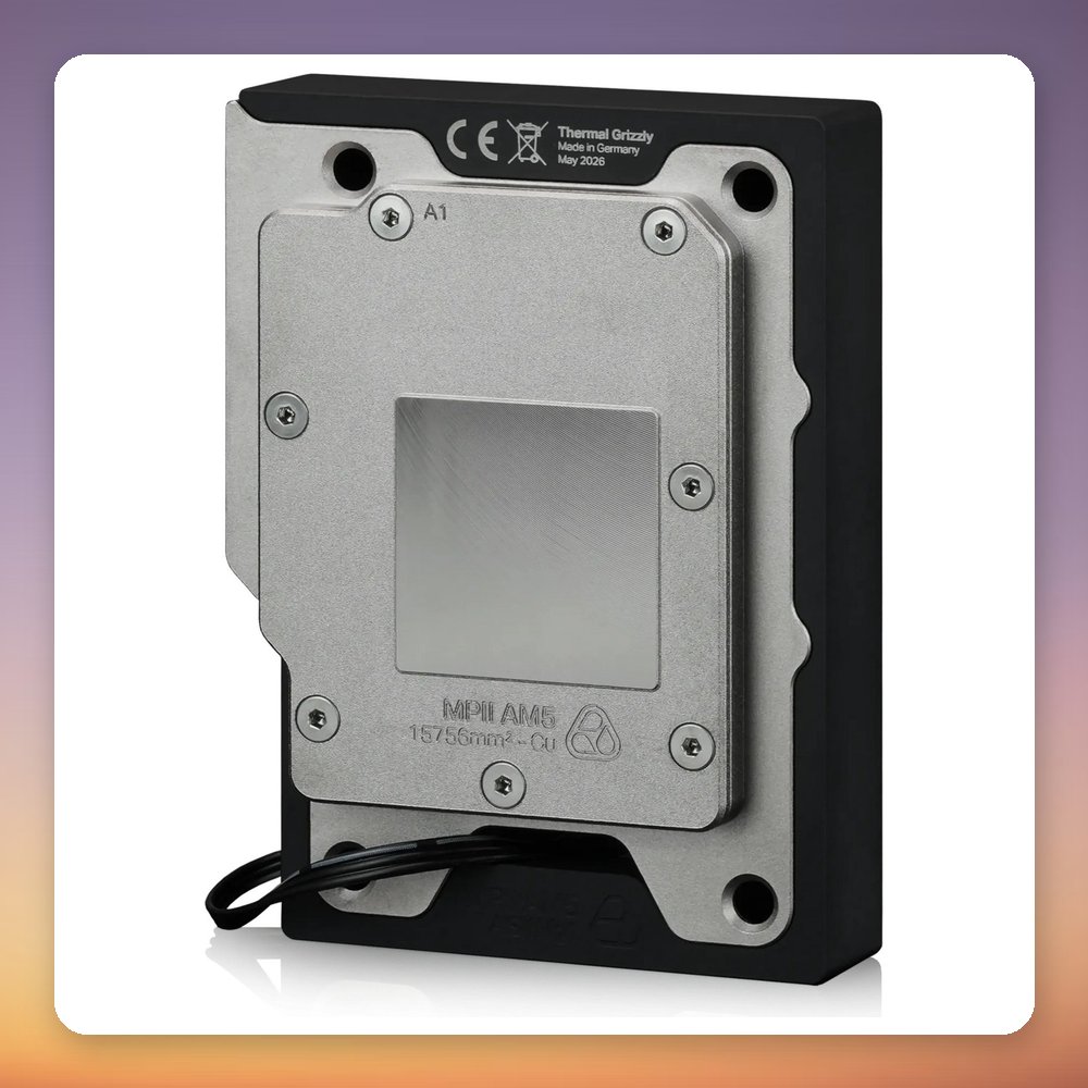 Thermal Grizzly DeltaMate CPU Block MPII AM5 Water Block, Black/Silver, ARGB – image 3