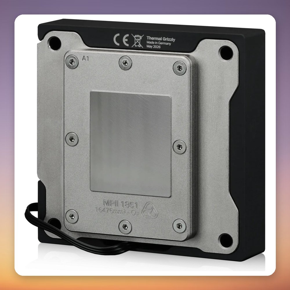 Thermal Grizzly DeltaMate CPU Block MPII LGA1851 Water Block, Black/Silver, ARGB – image 3