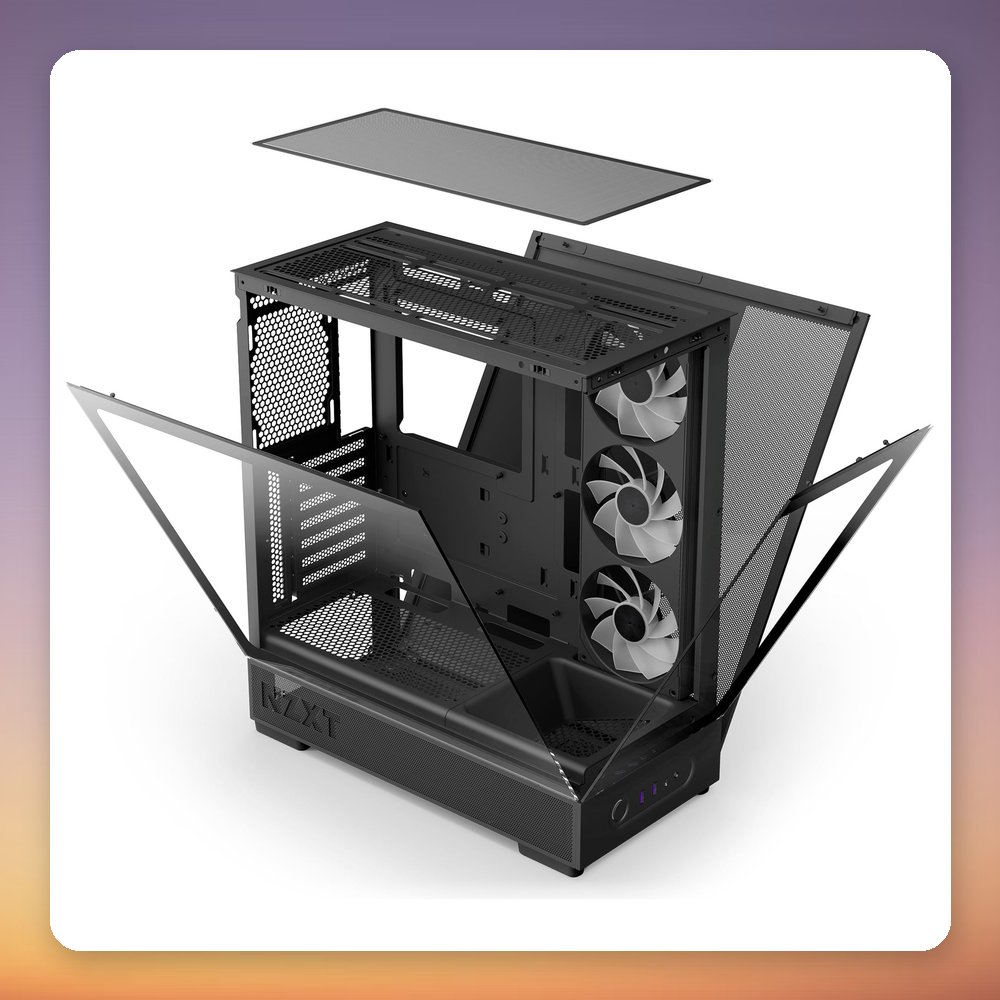 NZXT S5 RGB ATX Mid Tower Case, Tempered Glass, 360 mm RGB Fan, Black – image 6