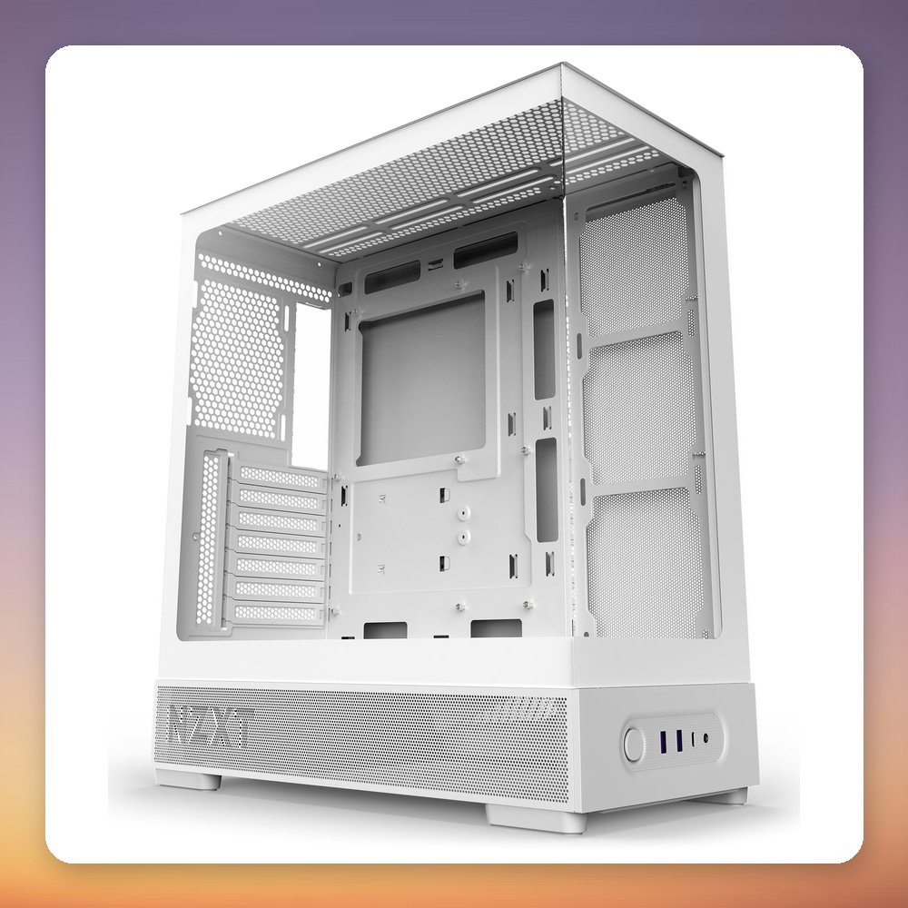 NZXT S5 RGB ATX Mid-Tower Case, White, Tempered Glass, 360 mm RGB Reverse Fan – image 3
