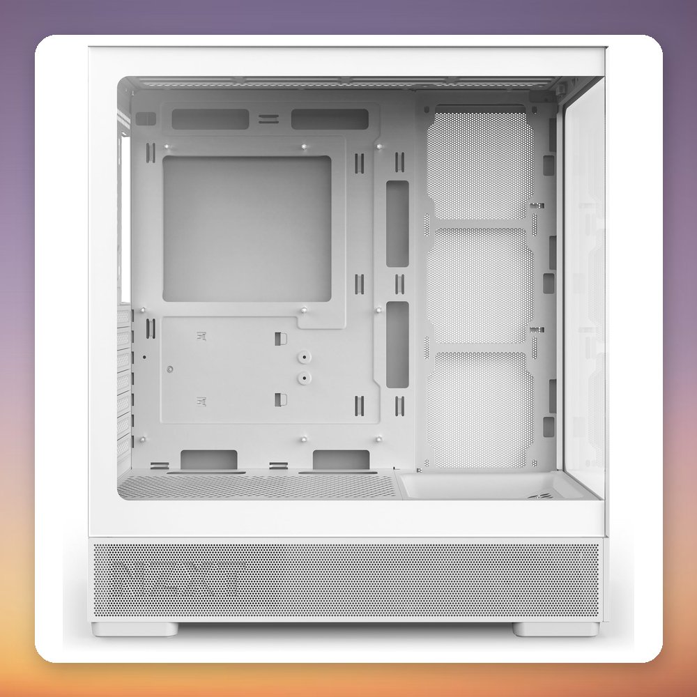 NZXT S5 RGB ATX Mid-Tower Case, White, Tempered Glass, 360 mm RGB Reverse Fan – image 4
