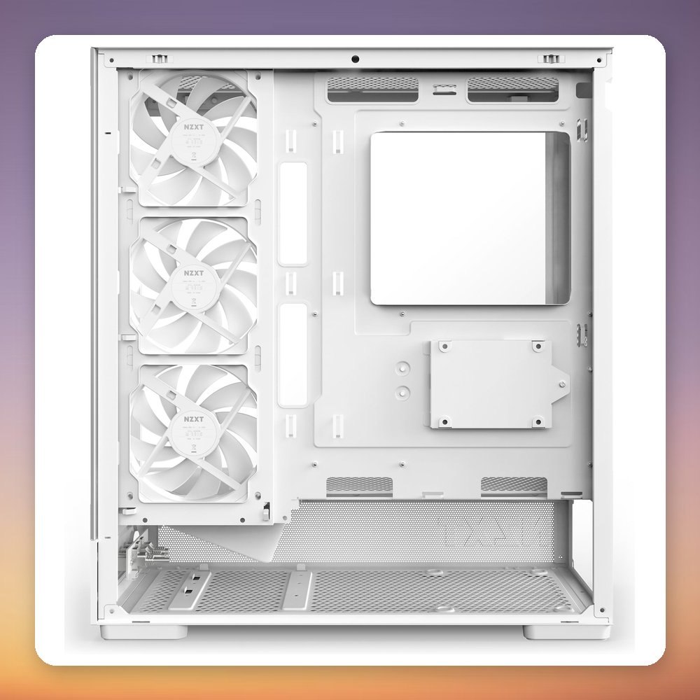 NZXT S5 RGB ATX Mid-Tower Case, White, Tempered Glass, 360 mm RGB Reverse Fan – image 5