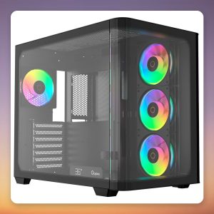 Ocypus Iota C70 Curve ARGB Digital Mid-Tower Case, Black, 270° Panoramic Glass