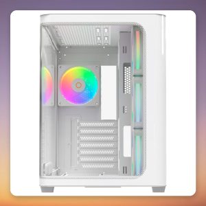 Ocypus Iota C70 Curve ARGB Digital Mid-Tower Case, White, 270° Panoramic Glass