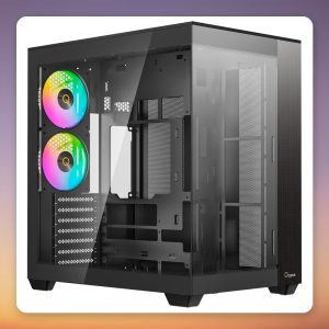 Ocypus Delta C74 ARGB Mid-Tower ATX Case, Black, Panoramic Tempered Glass