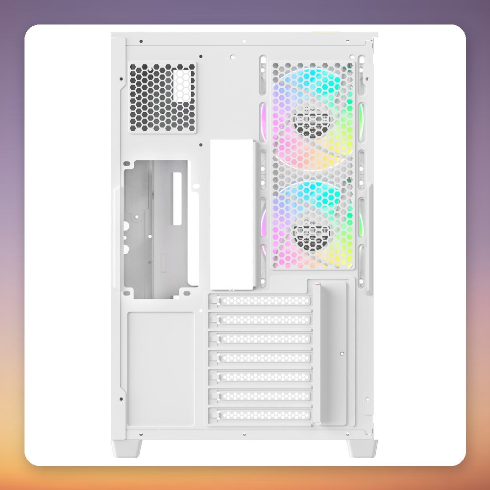Ocypus Delta C74 ARGB ATX Mid-Tower Case, White, Panoramic Tempered Glass – image 6