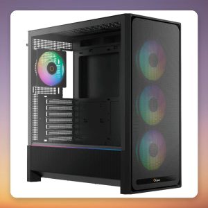 Ocypus Delta C70 ARGB Mid-Tower Case, Black, Panoramic Tempered Glass, E-ATX