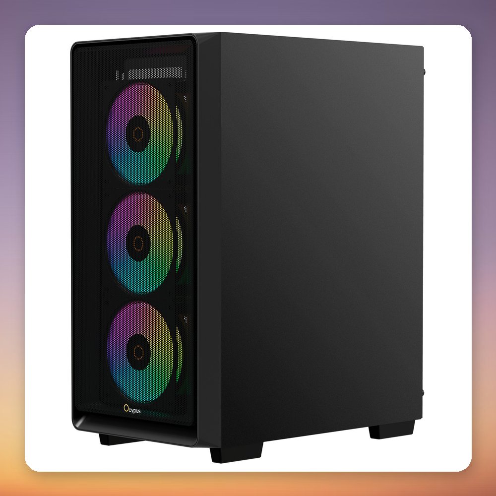 Ocypus Gamma C60 ARGB Mid-Tower ATX Case, Black, Tempered Glass – image 3