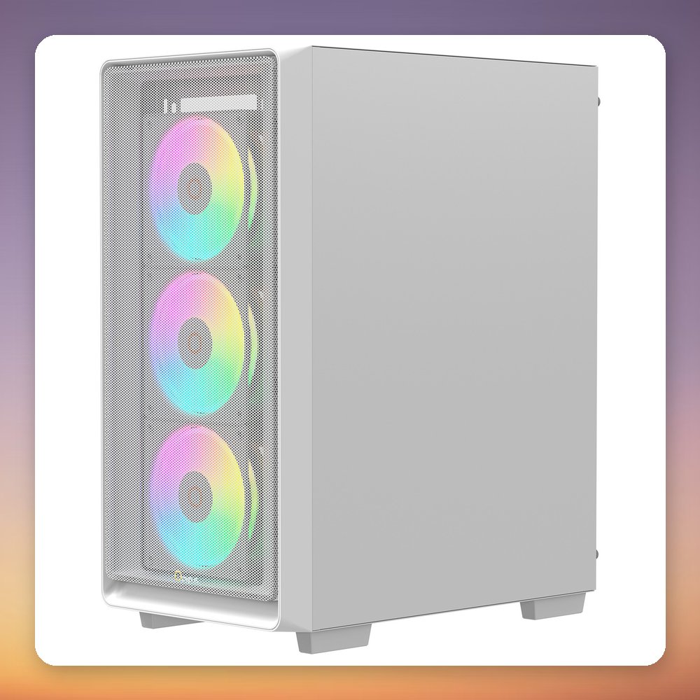 Ocypus Gamma C60 ARGB Mid-Tower PC Case, White, Tempered Glass – image 3
