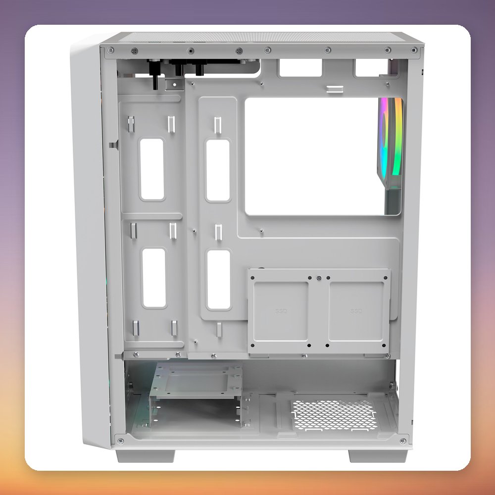 Ocypus Gamma C60 ARGB Mid-Tower PC Case, White, Tempered Glass – image 5