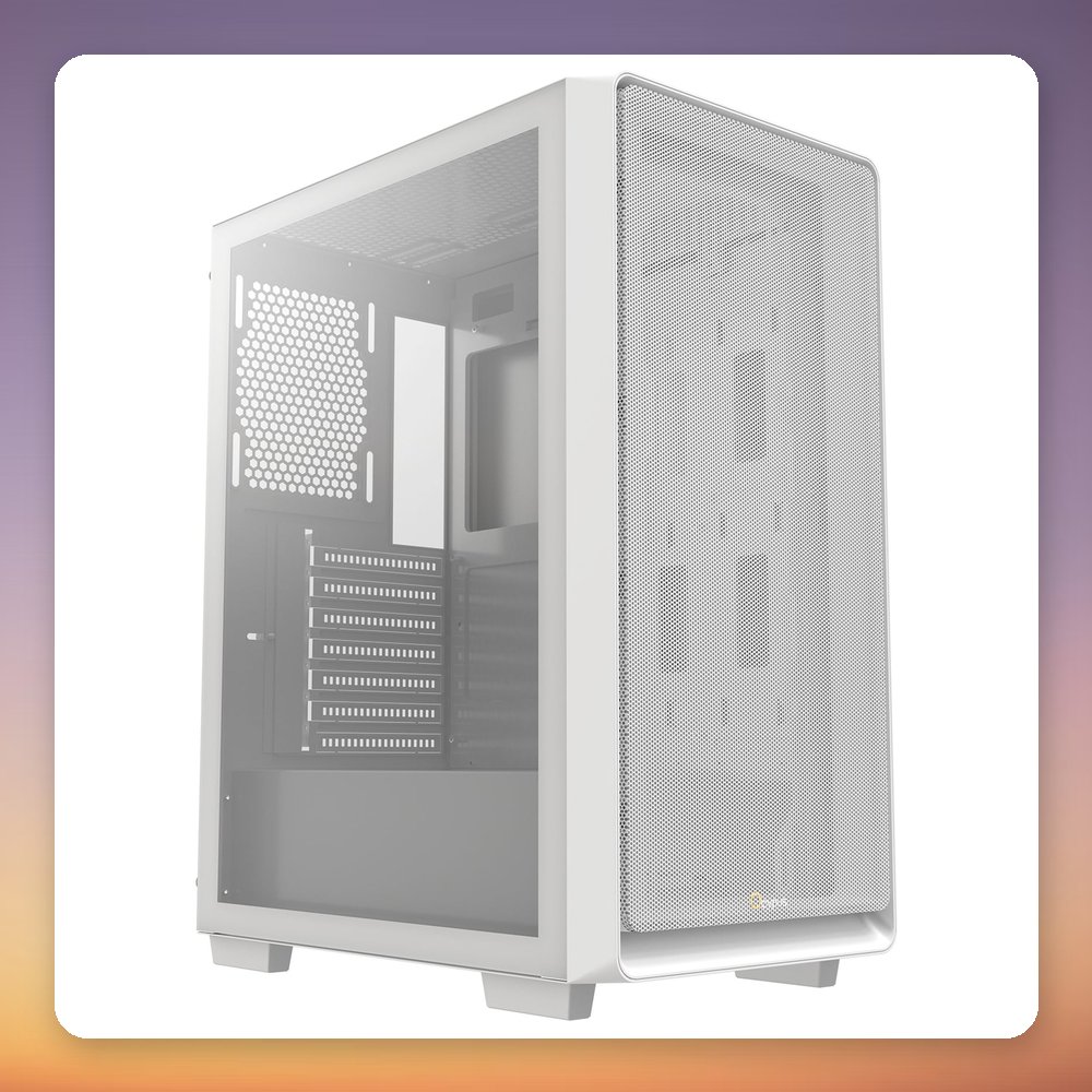 Ocypus Gamma C60 ATX Mid-Tower Case, White, Tempered Glass