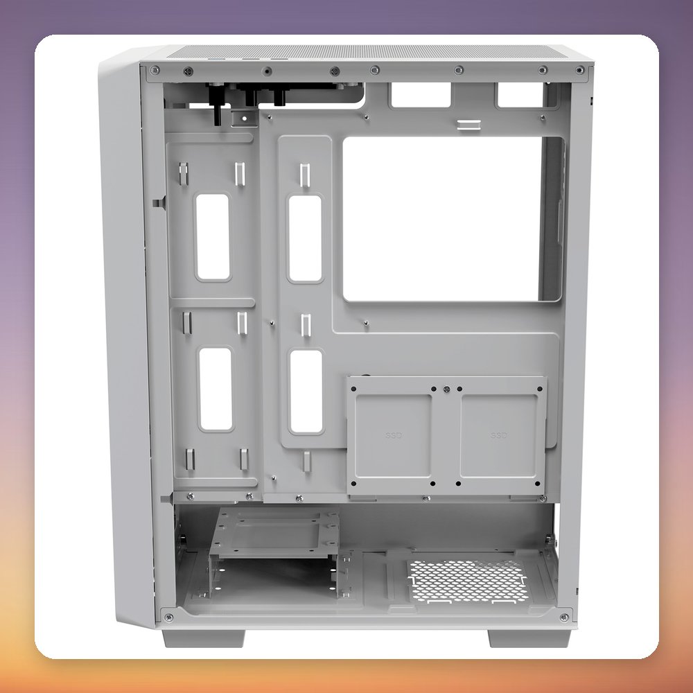 Ocypus Gamma C60 ATX Mid-Tower Case, White, Tempered Glass – image 5