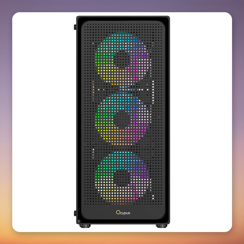 Ocypus Gamma C50 ARGB Micro-ATX Mini-Tower Case, Black, Tempered Glass – image 2