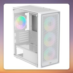 Ocypus Gamma C50 ARGB Micro-ATX Mini-Tower Case, White, Tempered Glass