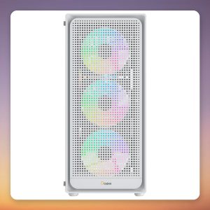 Ocypus Gamma C50 ARGB Micro-ATX Mini-Tower Case, White, Tempered Glass