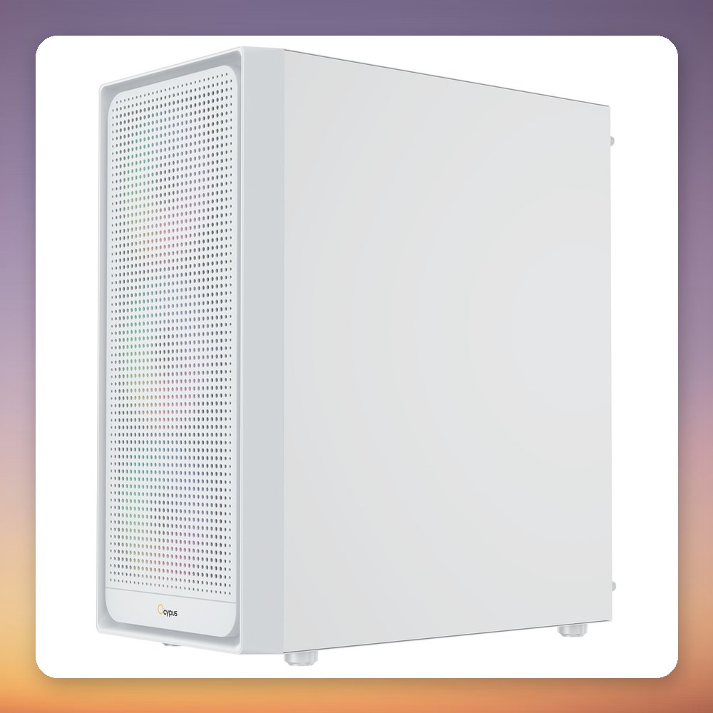 Ocypus Gamma C50 ARGB Micro-ATX Mini-Tower Case, White, Tempered Glass – image 3